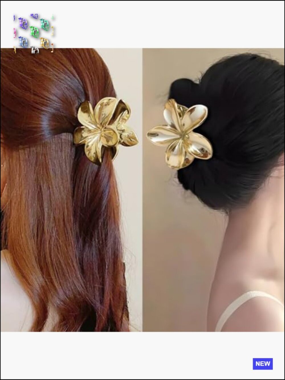8 PC Flower Claw Hair Clips for Thick Hair Medium Size Spring Clips Set - Picture 6 of 6